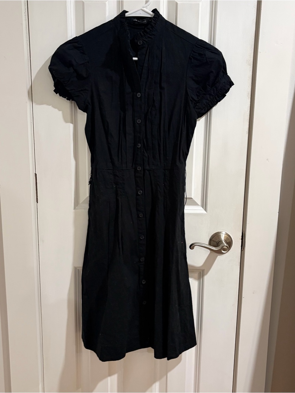 The Limited Black Button-Down Puff Sleeve Dress